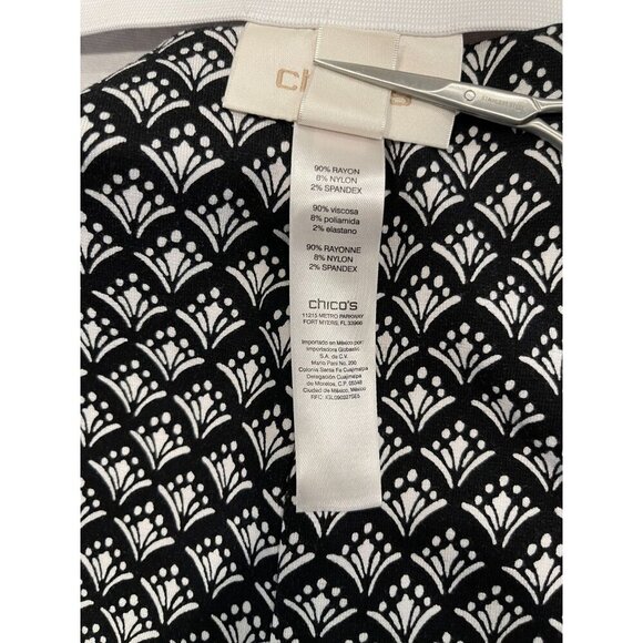 Chico's Black and White Straight Leg Pants - Picture 4 of 8